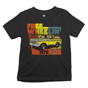 Ford Bronco 1978 Youth T-shirt Free Wheelin' Offroad Truck SUV Licensed Kids - Picture 1 of 26