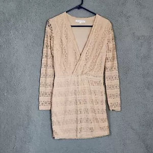 Endless Rose Women’s light pink V-neck long sleeve lace dress Size S - Picture 1 of 11