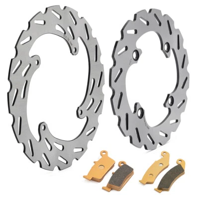 Solid Front Rear Brake Discs Rotors Pads For Honda XR250R 91-95 XR600R 1991 1992 - Image 1 of 4