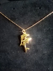 yellow goldcolore dolphin necklace - Picture 1 of 1