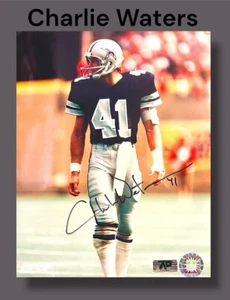 CHARLIE WATERS DALLAS COWBOYS AUTOGRAPHED SIGNED 8X10 PHOTO wAP/COA - Picture 1 of 5