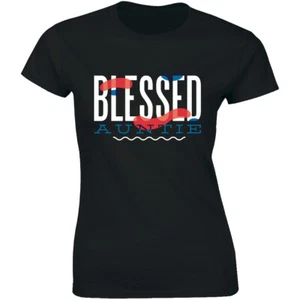 Aunt Shirt, Auntie Blessed, Pregnancy Announcement Women's Premium T-shirt Gift - Picture 1 of 4