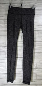 Lululemon Women's Wunder Under Pants 6 Coco Pique Black Leggings Full Length - Picture 1 of 10
