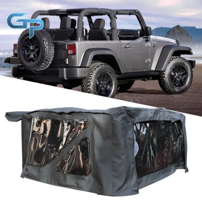 Черный мягкий верх с тонированными задними окнами для 2010 2011-2017 Jeep Wrangler 2 двери - Изображение 1 из 4