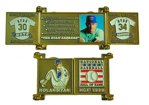 1999 Nolan Ryan Cooperstown MLB HOF Bronze Door Pin in Display Case - Rangers - Picture 1 of 3