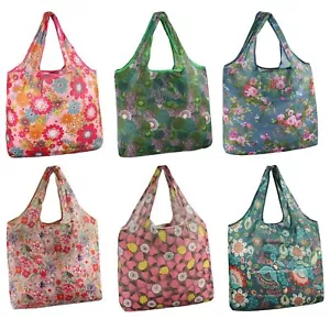 6 Pack Foldable Reusable Grocery Bags Shopping Bags Grocery Tote Bags To Fits In - Picture 1 of 7