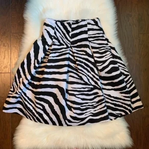 Express Studio Design Zebra Print Pleated Skater Skirt (sz 0) - Picture 1 of 6