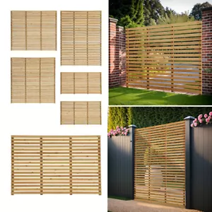 Pressure Treated Wood Garden Fence Panel Slatted Panels Privacy Porch Decorative - Picture 1 of 25