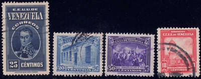 Venezuela SC# 332-379 1938-43 - F - Simón Bolívar - 4 estampillas diferentes - usadas Foto 1 de 2