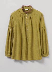 Camisa de algodón a cuadros con cuello con volantes hecha a mano TOAST-UK6- PRECIO DE VENTA SUGERIDO POR EL FABRICANTE £165 - rara-hermosa - Imagen 1 de 6