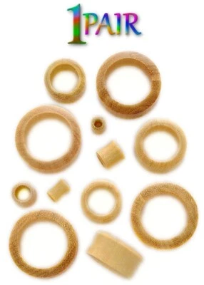 Par de TÚNELES DE MADERA DE JACKFRUIT 8g-30mm Medidores de Doble Llamarada Tapones Orgánicos 1347 Foto 1 de 2