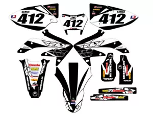 2008-2018 CRF 450 X 13 FLY Black Senge Graphics Kit Compatible with Honda - Foto 1 di 10