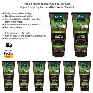 Kneipp Aroma Shower Gel 2 in 1 for Men Vegan Energizing Body and Hair Wash x 8 - Picture 1 of 3