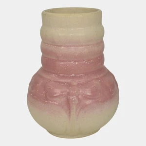Morton Illinois Cliftwood 1920s Art Deco Pottery Pink Ivory Dragonfly Vase - Picture 1 of 6