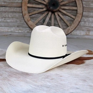 Resistol Denison 7X Straw Cowboy Hat - Picture 1 of 7