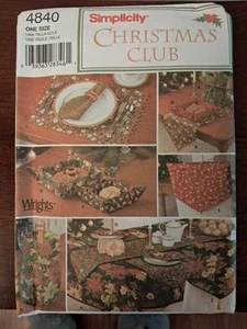 Simplicity 9979 Christmas Accessories Table Cloth Placemat Napkins Pattern Uncut - Picture 1 of 3