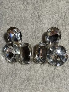 Vintage Oversized Wendy Gell Strass Ohrringe 80er Jahre - Bild 1 von 4