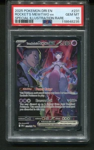2025 Pokemon Destined Rivals Team Rocket's Mewtwo ex SIR #231 PSA 10 - Picture 1 of 2