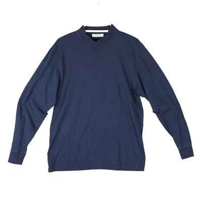 Pullover Williams & Kent 100 % algodón Pima cuello falso M azul marino suave manga larga Foto 1 de 4