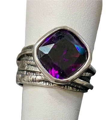 Anillo Silpada Gladiador Glamour Púrpura Circonita cúbica 925 Plata de Ley Talla 9.25 Israel Foto 1 de 4