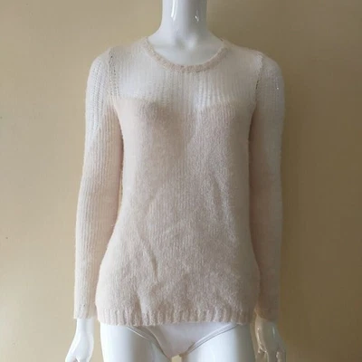 Ulla Johnson Sweater Pullover Women S Cream Wool Alpaca Sheer Open Knit Luxury - Image 1 of 4