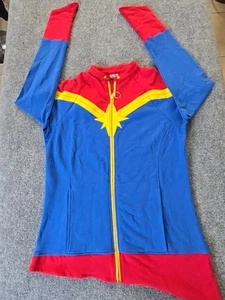 Captain Marvel Jacket Womens M Blue Full Zip Sweatshirt Marvel Her Universe - Picture 1 of 10