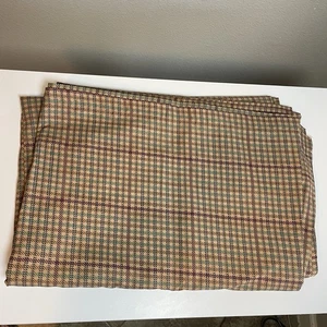 De Colección Ralph LAUREN Cuadros Churchill Multi Doble Hoja Plana Pata de Gallo Marrón Raro - Imagen 1 de 7