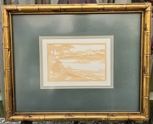 Vintage Delicate Paper Cut Art Picture Framed Oriental Mainland China Framed - Picture 1 of 8