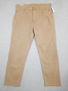 Gap Damenjeans Größe 16 Tall frech gerade hoher Bund braun roher Saum Knopfleiste - Bild 1 von 12