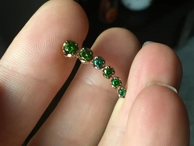 Annoushka 18ct  gold green diamonds single earring climber - Image 1 of 4