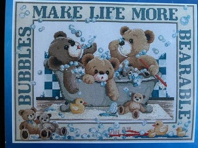 Kit de punto de cruz Make Life More soportables en bañera Janlynn nuevo en paquete 18x14 Foto 1 de 4