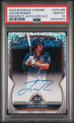 2023 Bowman Chrome Jacob Reimer Speckle Auto /299 1st Card - PSA 10 - Image 1 of 2