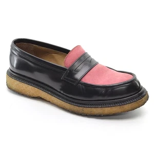 Ladies Adieu Paris Type 5 $550 Loafers 37 / 7 Black & Pink Leather Flats Shoes - Picture 1 of 7