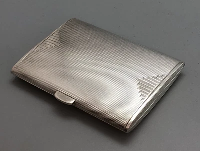 Estuche de cigarrillos Art Deco plateado Kemp Birmingham 1932 83 g FLZX Foto 1 de 4