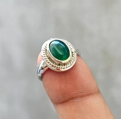 Women Aqeeq Ring, 925 Sterling Silver Natural Yemeni Agate Ring, Shia Ring - Image 1 of 4