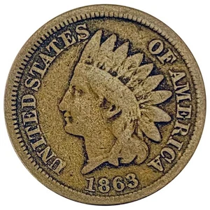 1863 Indian Head Cent Collectible CopperNICELY CIRCULATED Coin - Picture 1 of 2