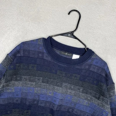 Vintage Cotton Trader Geometric Grandpa Sweater Men’s XL Knit Wool Blend USA 90s - Image 1 of 4