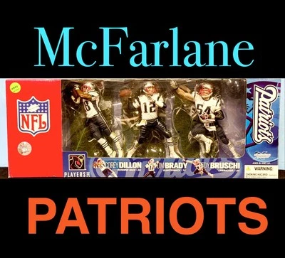 McFarlane NFL Tom Brady Bruschi Dillon Patriots paquete de 3 selecciones deportivas 2006 nuevo Foto 1 de 4