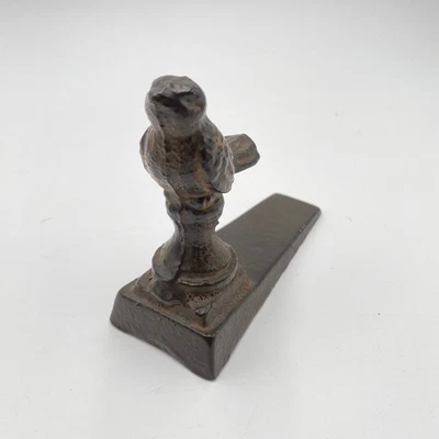 Tapón de puerta de pájaro de hierro fundido vintage cuña decorativo tope de puerta de alta resistencia Foto 1 de 4