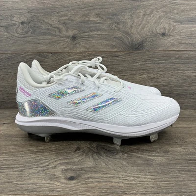 Adidas Adizero PureHustle Softball Metal Cleats White Iridescent Women's 11.5 - Image 1 of 4