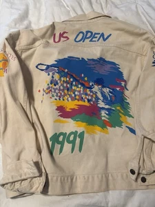 90s US TENNIS OPEN Jacket Denim Type 3 Trucker Jean United States LTD ED RARE - Picture 1 of 4