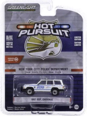 GREENLIGHT 42960-C HOT PURSUIT 1997 JEEP CHEROKEE NYPD - Immagine 1 di 2