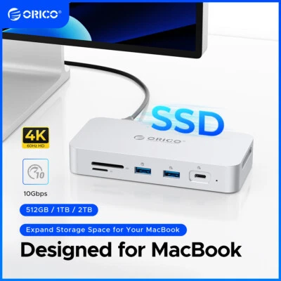 ORICO 2TB Portable External SSD w/ USB C Docking Station 4K@60Hz USB C HUB - Image 1 of 4