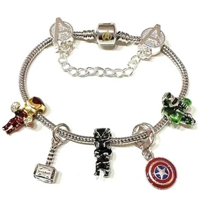 Avengers Bracciale Snake Iron Man Martello Thor Captain America Hulk Nichel Free - Picture 1 of 5
