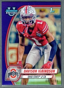 2024 Bowman University Chrome Davison Igbinosun Purple Refractor Ohio State SP - Picture 1 of 2