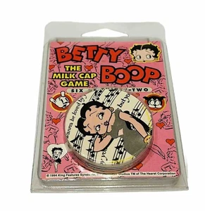 Betty Boop Pogs Vintage 1994 Sealed set of 6 caps Milk Caps Red Dress - Picture 1 of 5