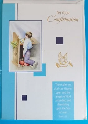 Confirmation Day Greeting Card Catholic Religious Male Boy's Traditional for Him - Image 1 of 3