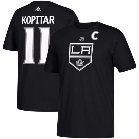 Los Angeles Kings Anze Kopitar Adidas Player T-Shirt Men's Black M-2XL NHL Cover