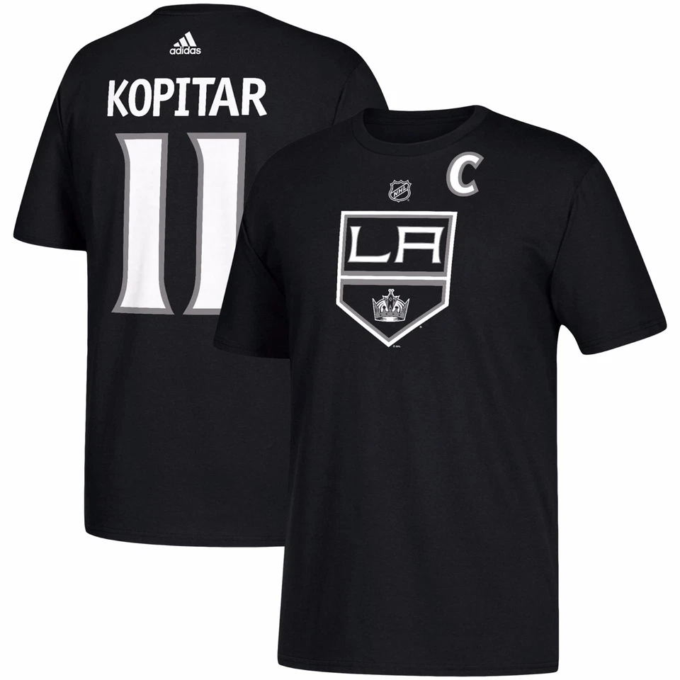 Camiseta de jugador Adidas Los Angeles Kings Anze Kopitar negra para hombre M-2XL NHL  Foto 1 de 4