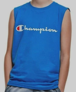 Champion Boys Athletic Muscle T-Shirts NWT Size S M or L Blue - Picture 1 of 3